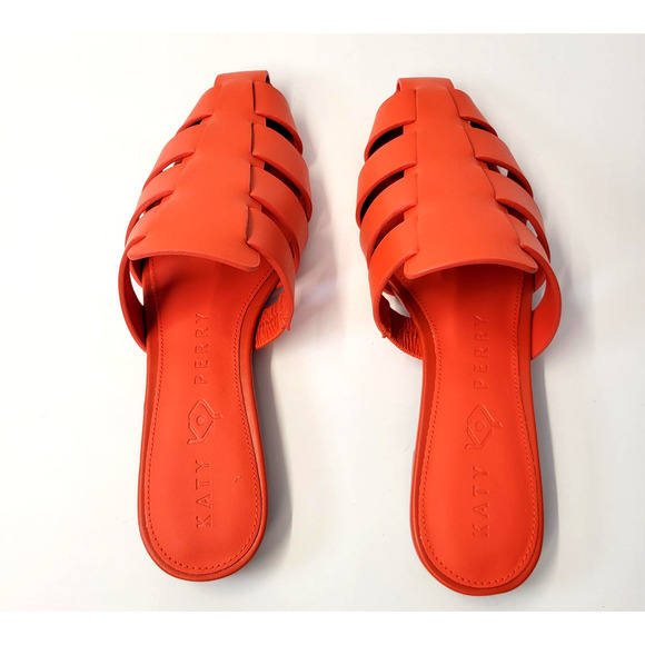 Katy Perry The Confidant Fisherman Shoes Womens Size 8.5M Orange Mule Sandals - Picture 11 of 16